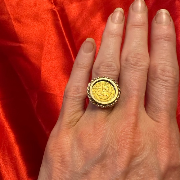 WOW POSHMARK - Authentic Gold Coin Panda Ring - Picture 2 of 16